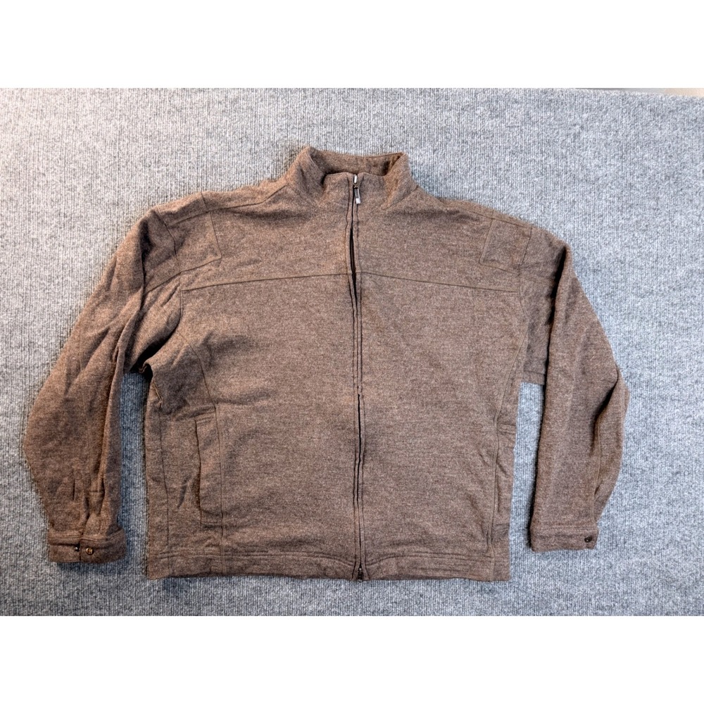 Nike Tiger Woods Golf Jacket Mens Large Brown 100% Wool Full Zip Mock Neck Y2K